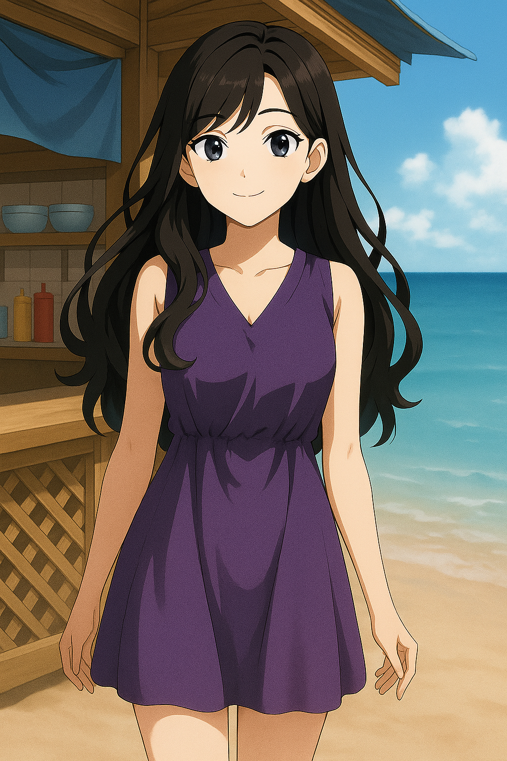 夏の海辺のイラスト
